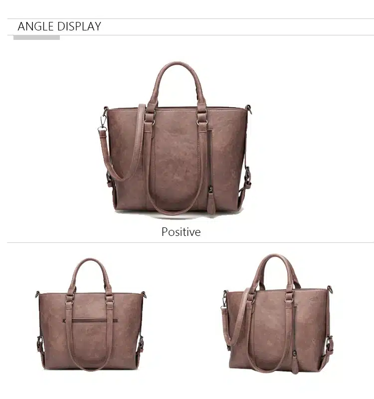 Retro larger capacity PU leather wome shoulder bag 12