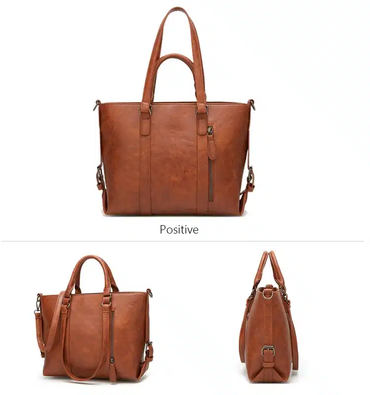 Retro larger capacity PU leather wome shoulder bag 13