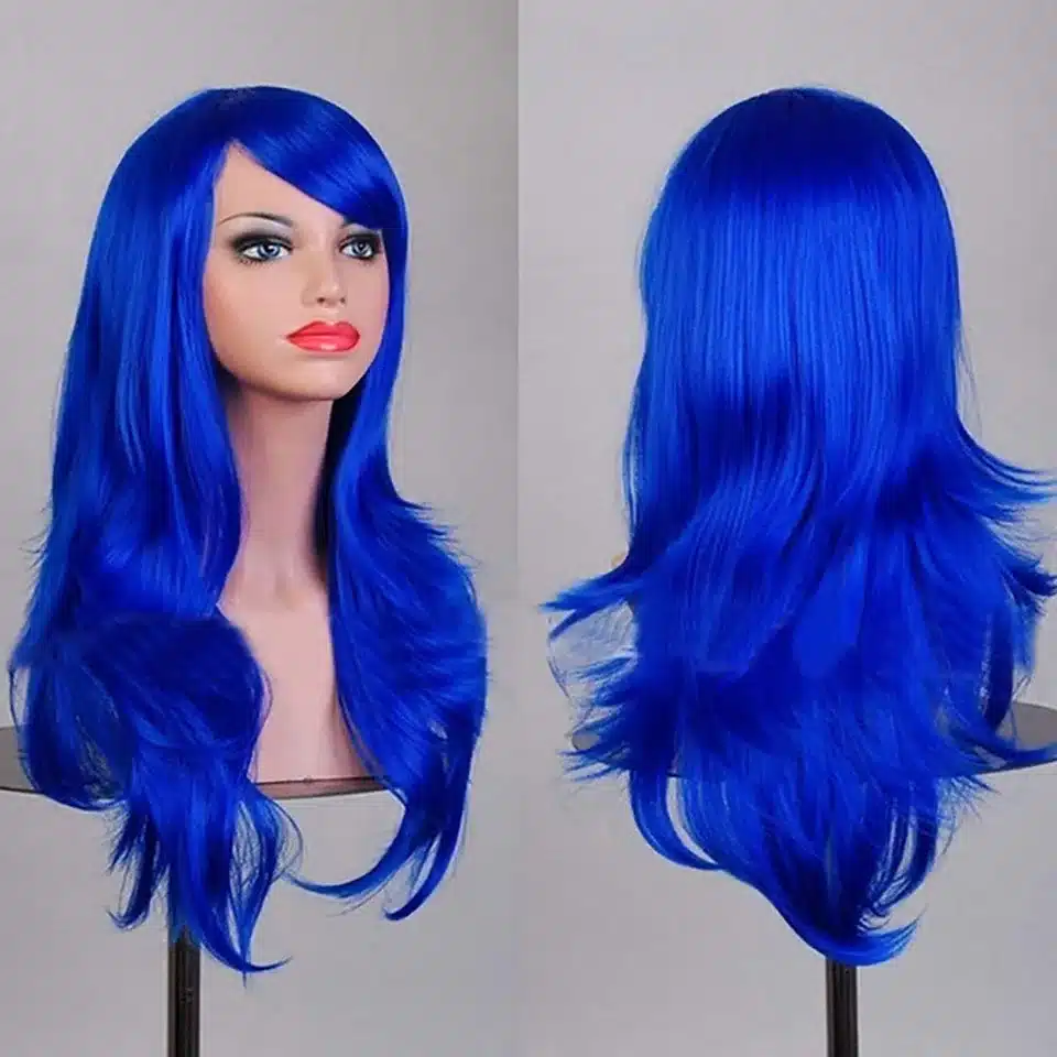 JINKAILI 65CM Long Wave Synthetic Wigs for black women Cosplay wig Blonde Blue Red Pink Grey Purple Hair for human party 4