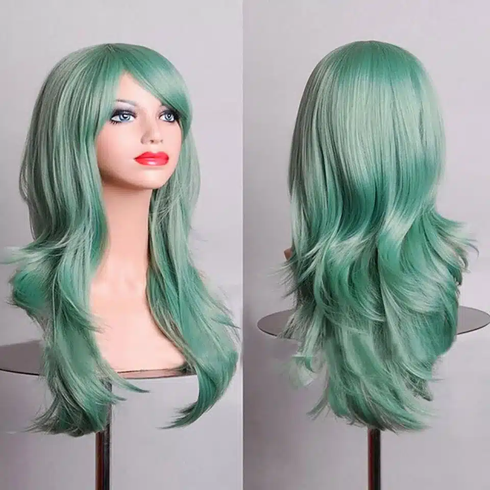 JINKAILI 65CM Long Wave Synthetic Wigs for black women Cosplay wig Blonde Blue Red Pink Grey Purple Hair for human party 9