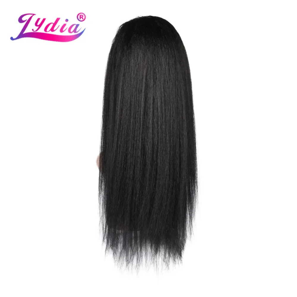 Lydia Heat Resistant Synthetic 20"-22" Kinky Straight Hair With Two Plastic Combs Ponytail Extensions All Colors Available 4