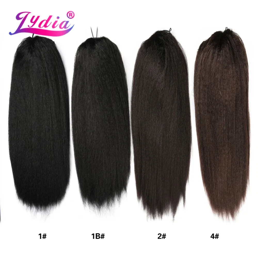 Lydia Heat Resistant Synthetic 20"-22" Kinky Straight Hair With Two Plastic Combs Ponytail Extensions All Colors Available 12