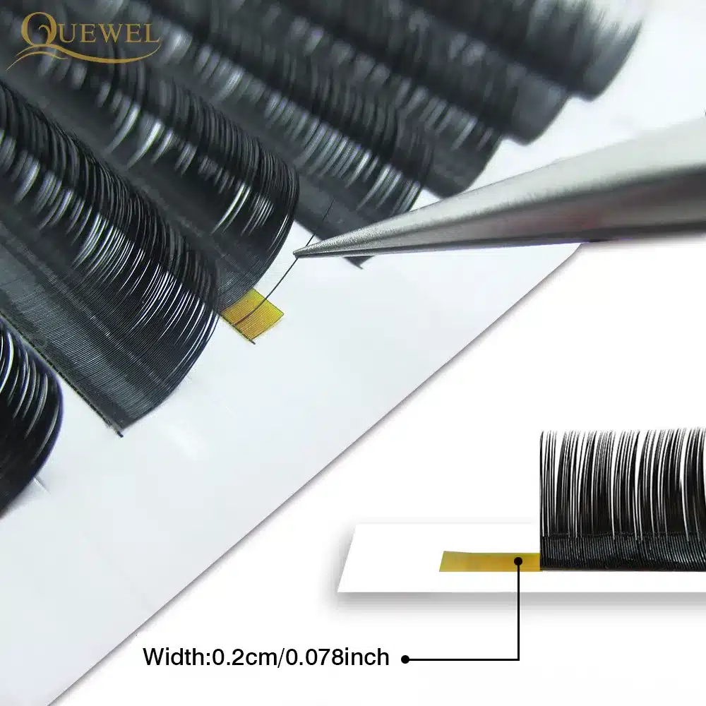 False Eyelash Extension 12 Lines/Tray Silk Cilios Soft Individual Eye lash Extensions C/CC/D Curl Russian Volume Lashes Quewel 12