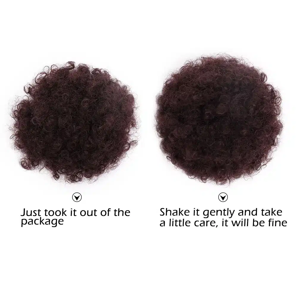 Doris beauty Synthetic Puff Afro Short Kinky Curly Chignon Hair Bun Drawstring Ponytail Wrap Hairpiece Fake Hair Extensions 21