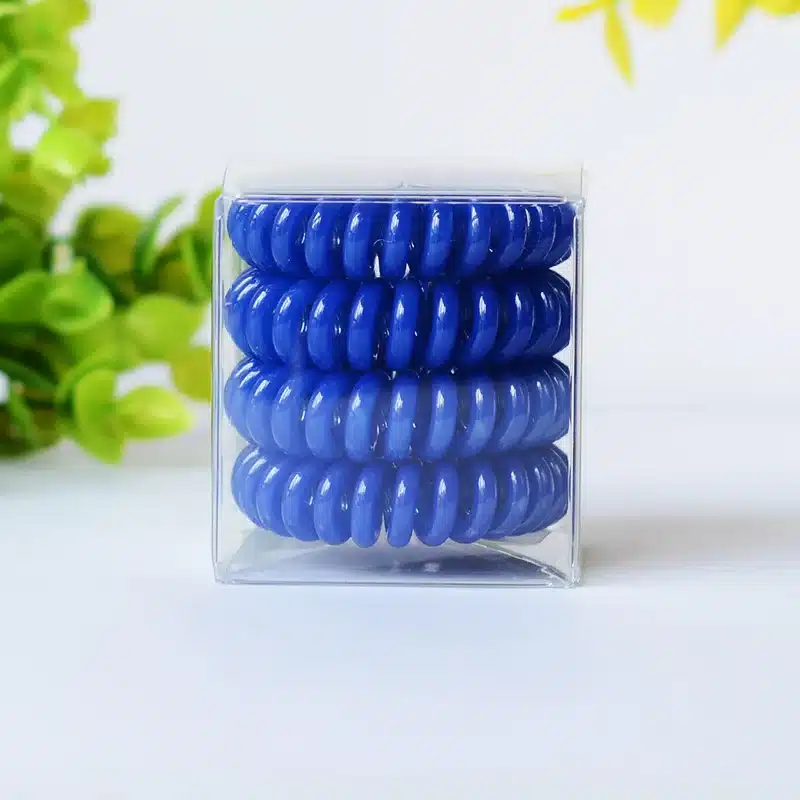 Solid colors Telephone line hair rope 4cm sprial Telephone Cords Hair Scrunchies high quality traceless hair ring hair accessory 6