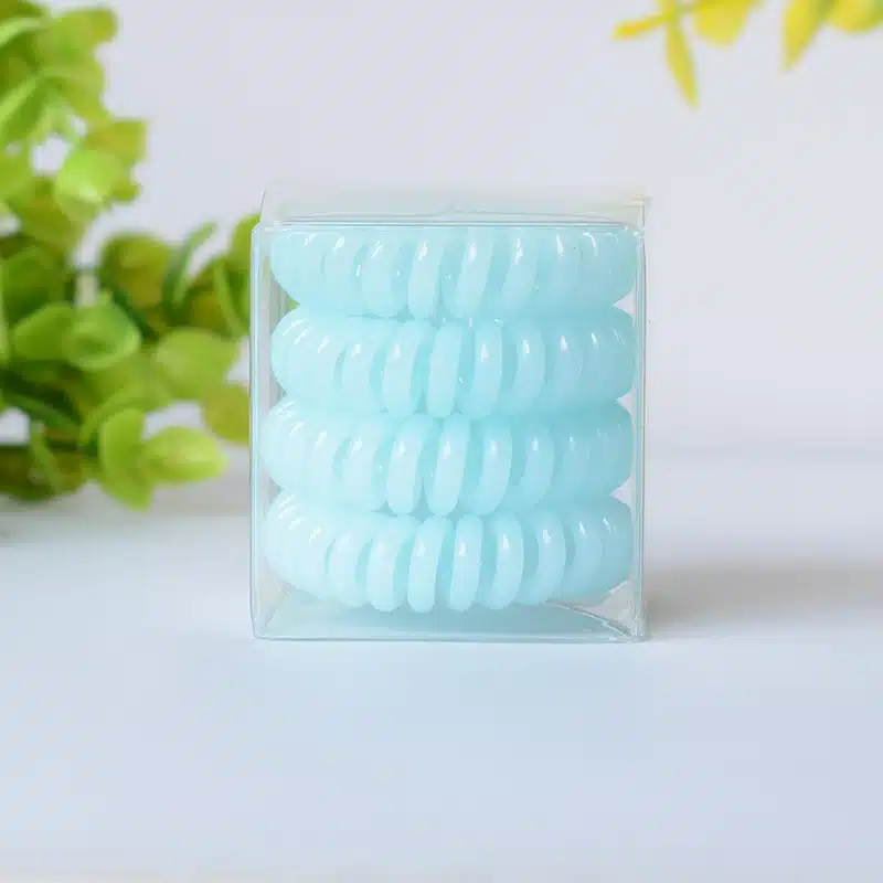 Solid colors Telephone line hair rope 4cm sprial Telephone Cords Hair Scrunchies high quality traceless hair ring hair accessory 10