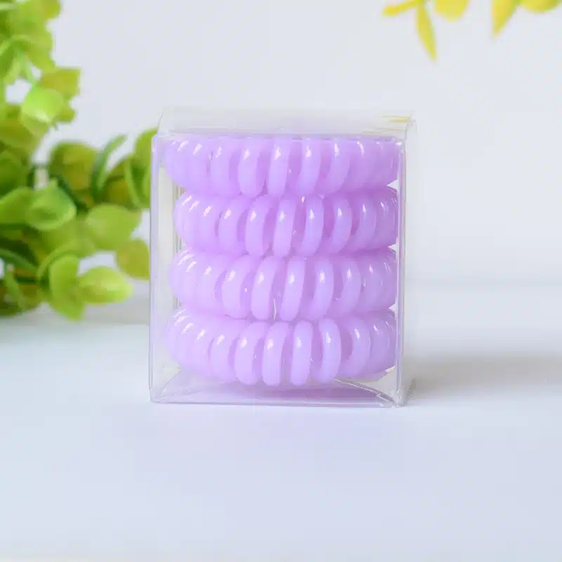Solid colors Telephone line hair rope 4cm sprial Telephone Cords Hair Scrunchies high quality traceless hair ring hair accessory 11