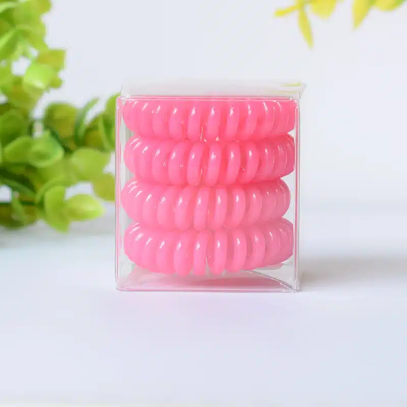 Solid colors Telephone line hair rope 4cm sprial Telephone Cords Hair Scrunchies high quality traceless hair ring hair accessory 15