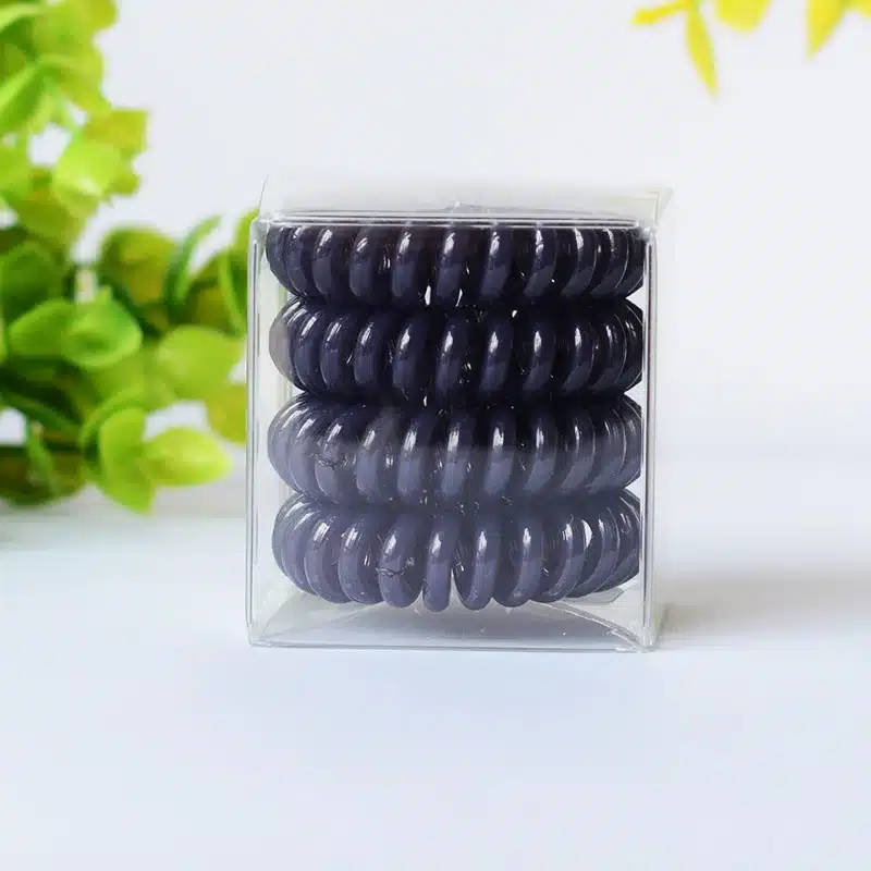 Solid colors Telephone line hair rope 4cm sprial Telephone Cords Hair Scrunchies high quality traceless hair ring hair accessory 19