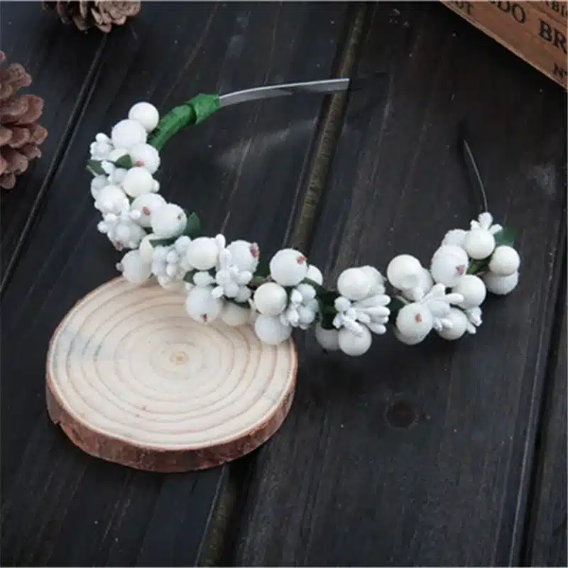 AWAYTR Womens Bohemia Flower Bezel Glass Beads Hair Bands New Female Girls Festival Flower Headband Hair Accessory Headwear 15