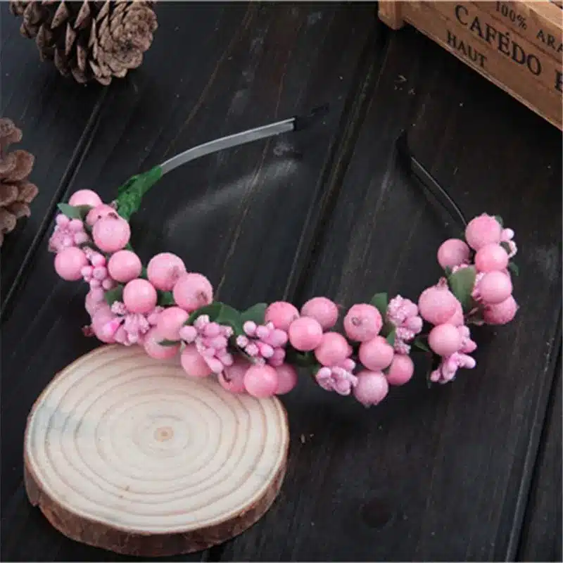 AWAYTR Womens Bohemia Flower Bezel Glass Beads Hair Bands New Female Girls Festival Flower Headband Hair Accessory Headwear 16