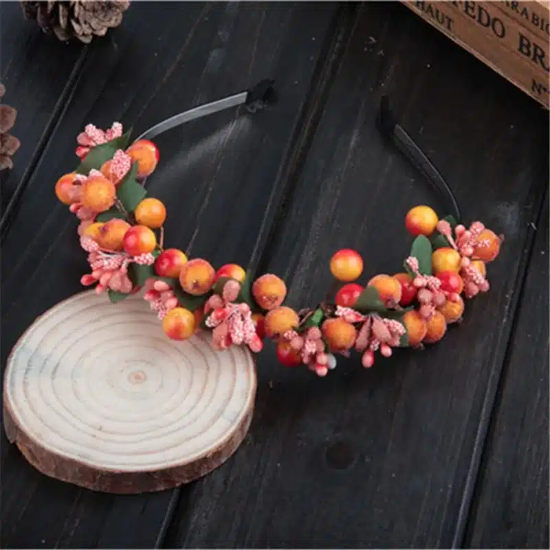 AWAYTR Womens Bohemia Flower Bezel Glass Beads Hair Bands New Female Girls Festival Flower Headband Hair Accessory Headwear 19