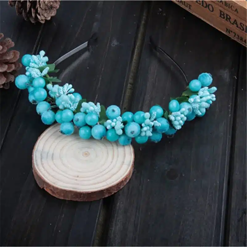 AWAYTR Womens Bohemia Flower Bezel Glass Beads Hair Bands New Female Girls Festival Flower Headband Hair Accessory Headwear 21