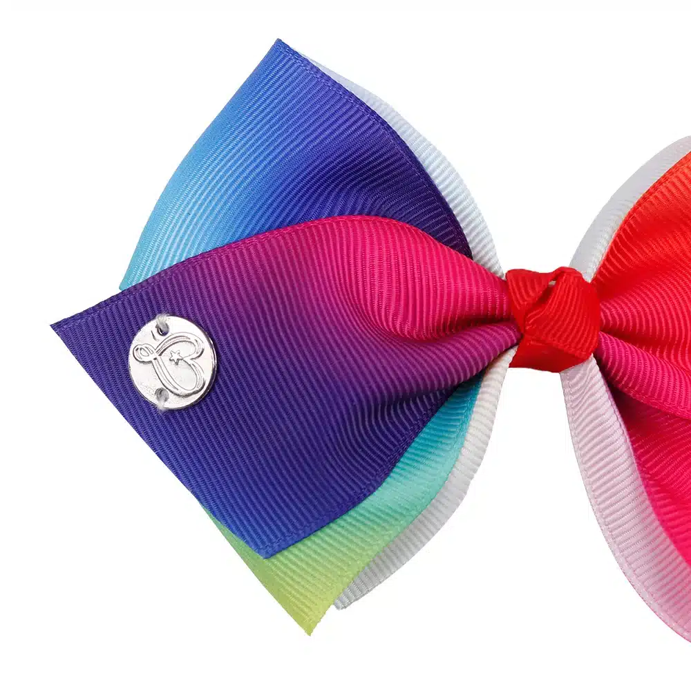 6 Pieces/Set JoJo Bows Jojo Siwa Rainbow Printed Knot Ribbon Bow For Girls Handmade Boutique Hair Clip Children Hair Accessories 11