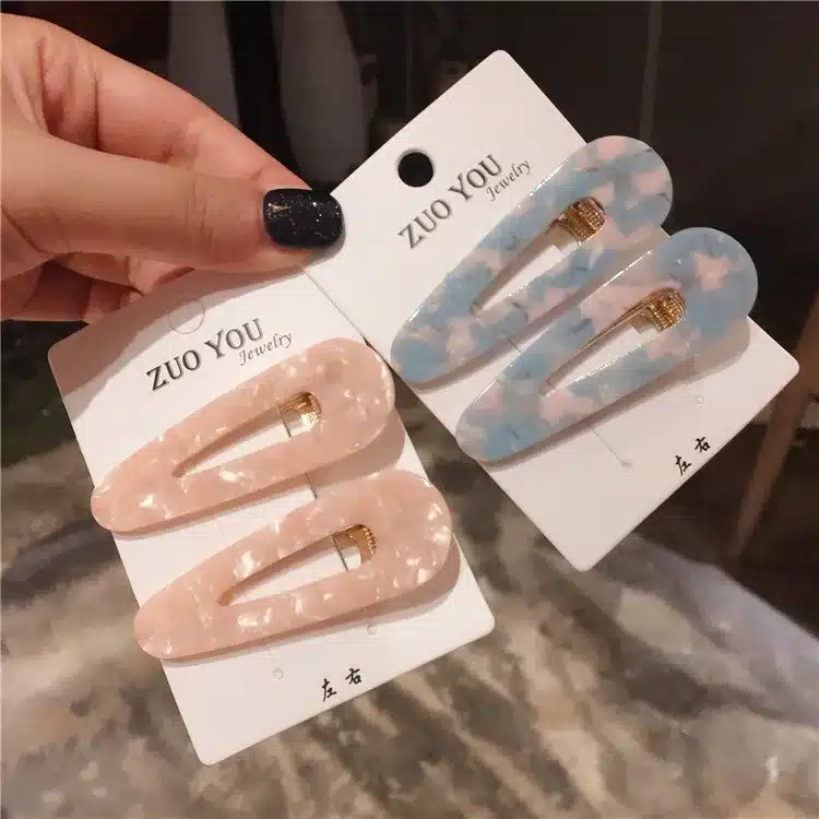 AOMU 1Pair Japan Women Acetic Acid Hair Clips Hairpins Leopard Print Waterdrop Barrettes Girls Hairgrips Hair Accessories 16