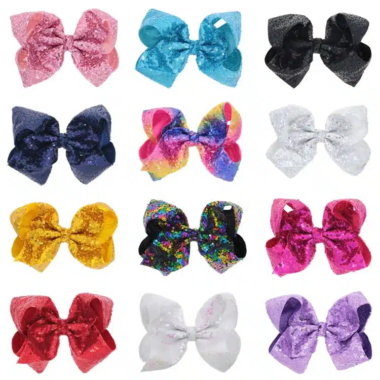 1PC 8inch JOJO Hair Bows Large Sequins Bow with Alligator Clip for Girls Hair Accessories Hair Clips for Hair 4