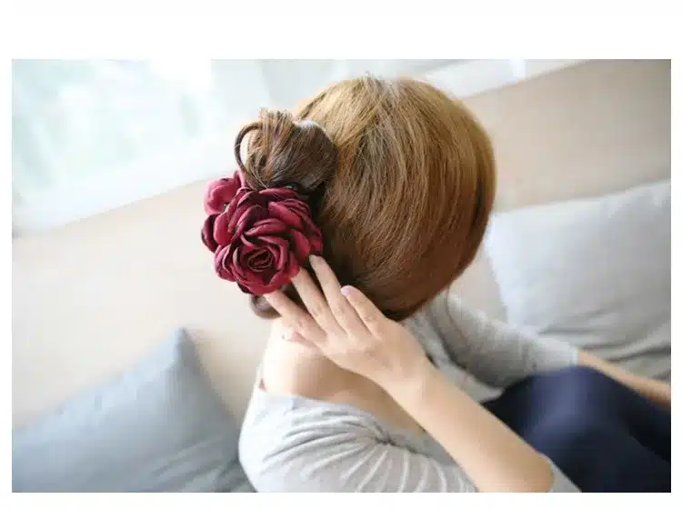 Fashion Korean High Quality Girls Elegance Hair Clips Big Cloth Flowers Plastic Hair Claws Headbands For Women Hair Accessories 13