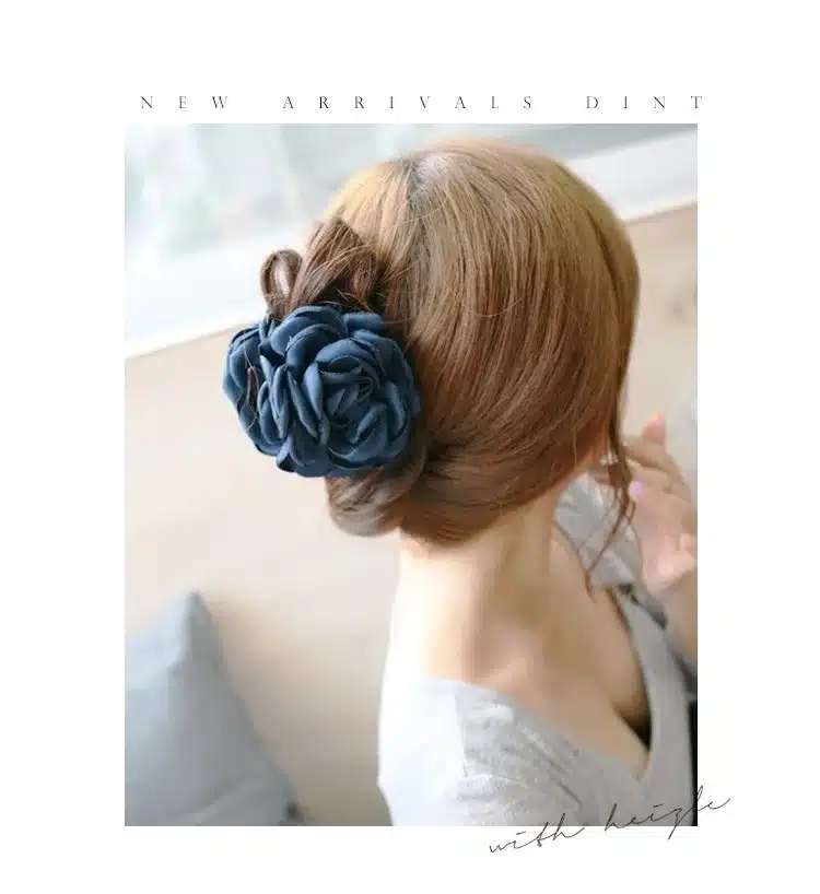 Fashion Korean High Quality Girls Elegance Hair Clips Big Cloth Flowers Plastic Hair Claws Headbands For Women Hair Accessories 14