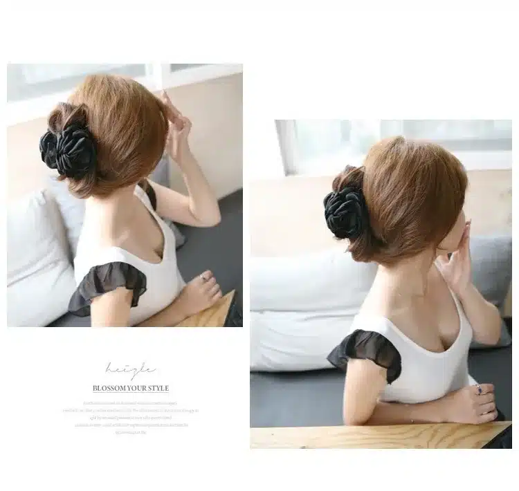 Fashion Korean High Quality Girls Elegance Hair Clips Big Cloth Flowers Plastic Hair Claws Headbands For Women Hair Accessories 16