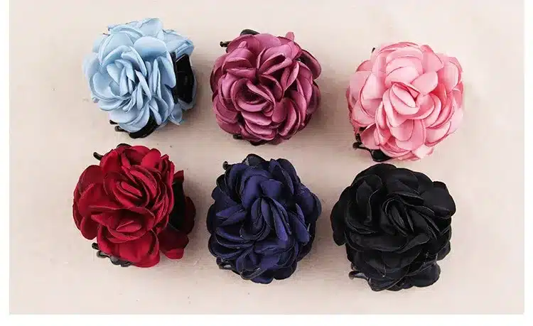 Fashion Korean High Quality Girls Elegance Hair Clips Big Cloth Flowers Plastic Hair Claws Headbands For Women Hair Accessories 20