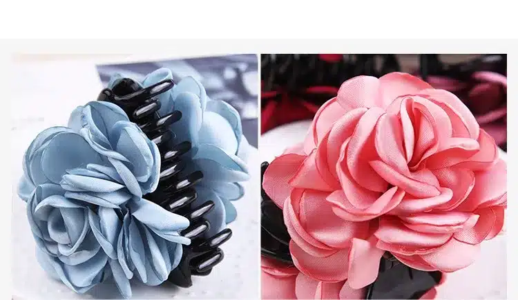 Fashion Korean High Quality Girls Elegance Hair Clips Big Cloth Flowers Plastic Hair Claws Headbands For Women Hair Accessories 22