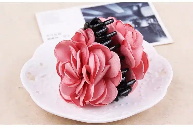 Fashion Korean High Quality Girls Elegance Hair Clips Big Cloth Flowers Plastic Hair Claws Headbands For Women Hair Accessories 27