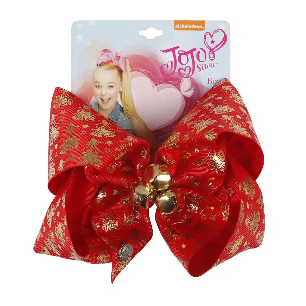 7 Inch Christmas Hair Bows Santa Twinkle Bells Dog Bows Printed Pompom jojo Bows Girls Happy New Year Party Hair Accessories 18