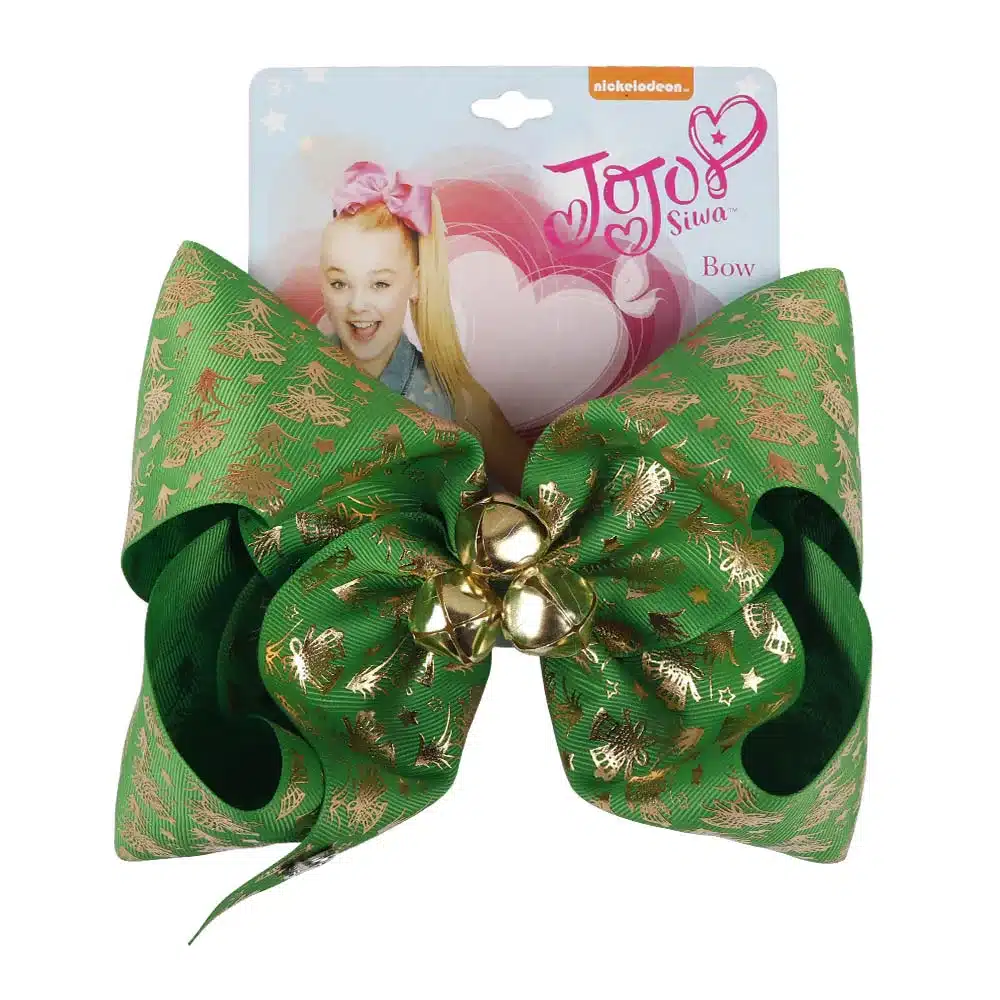 7 Inch Christmas Hair Bows Santa Twinkle Bells Dog Bows Printed Pompom jojo Bows Girls Happy New Year Party Hair Accessories 19