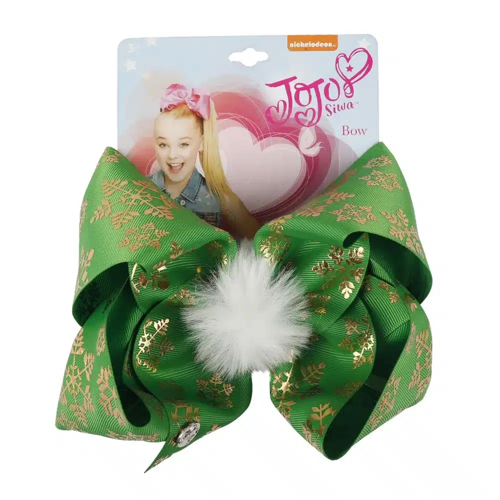 7 Inch Christmas Hair Bows Santa Twinkle Bells Dog Bows Printed Pompom jojo Bows Girls Happy New Year Party Hair Accessories 22