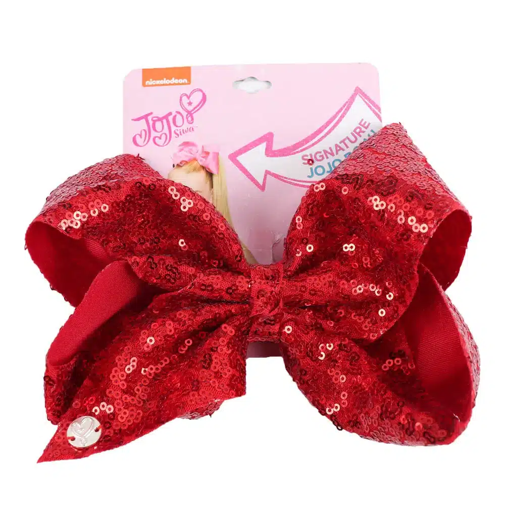 8" Large Sequin JoJo Si Bow With Hair Clip For Girl Kids Handmade Bling Jumbo Rainbow Knot Hair Bow Hairgrips Hair Accessories 18