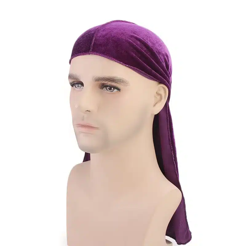 Unisex Men Women Breathable Bandana Hat velvet Durag do doo du rag long tail headwrap chemo cap Biker Pirate Hair Accessories 35