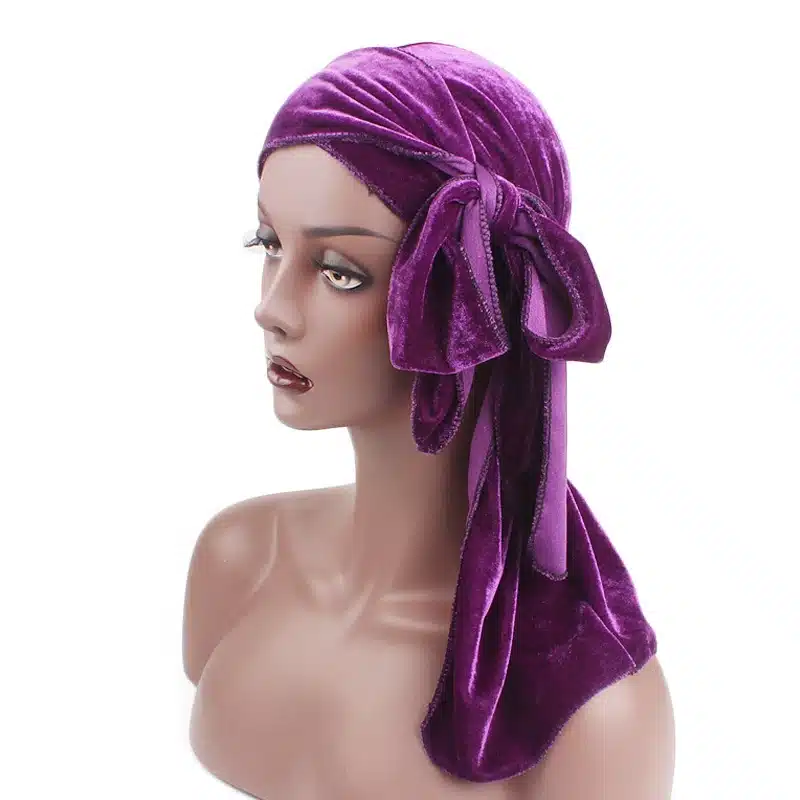 Unisex Men Women Breathable Bandana Hat velvet Durag do doo du rag long tail headwrap chemo cap Biker Pirate Hair Accessories 51