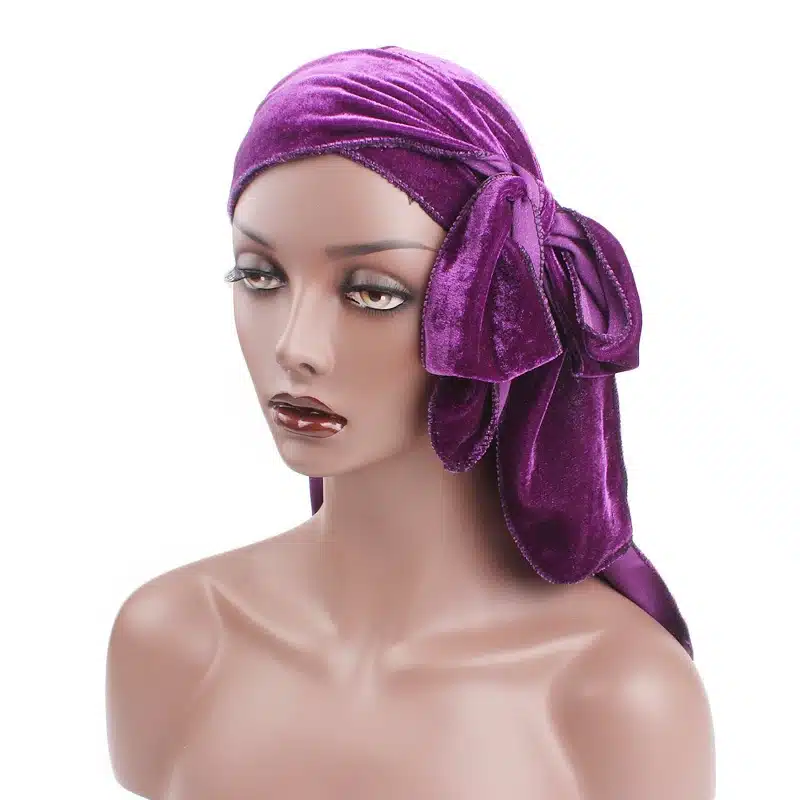 Unisex Men Women Breathable Bandana Hat velvet Durag do doo du rag long tail headwrap chemo cap Biker Pirate Hair Accessories 53
