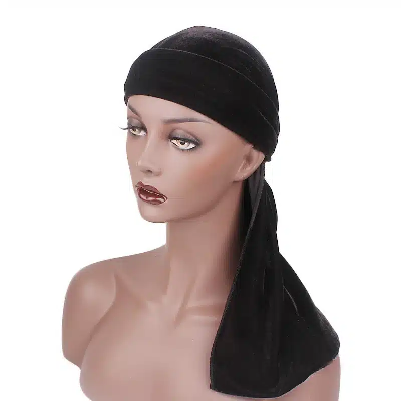 Unisex Men Women Breathable Bandana Hat velvet Durag do doo du rag long tail headwrap chemo cap Biker Pirate Hair Accessories 63
