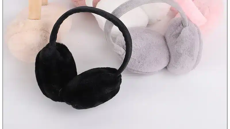 Autumn and winter new ladies earmuffs solid color fashion warm and comfortable skiing sports adjustable cute fluff unisex female 6