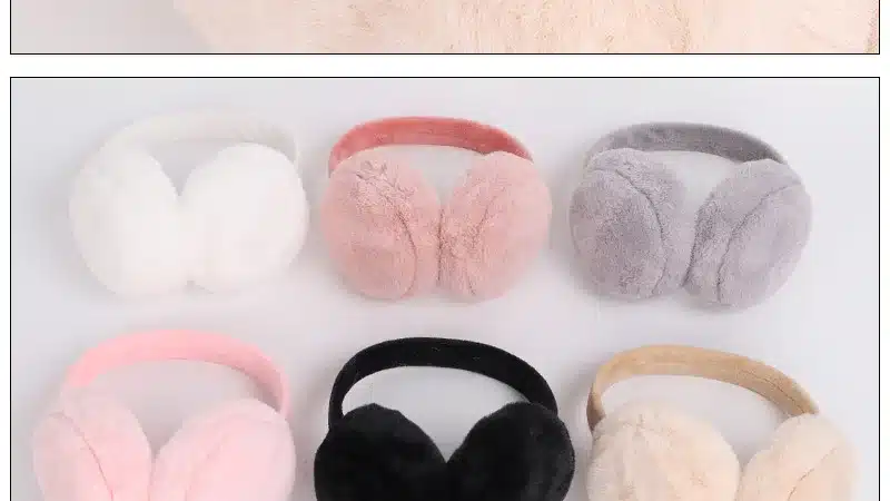 Autumn and winter new ladies earmuffs solid color fashion warm and comfortable skiing sports adjustable cute fluff unisex female 13