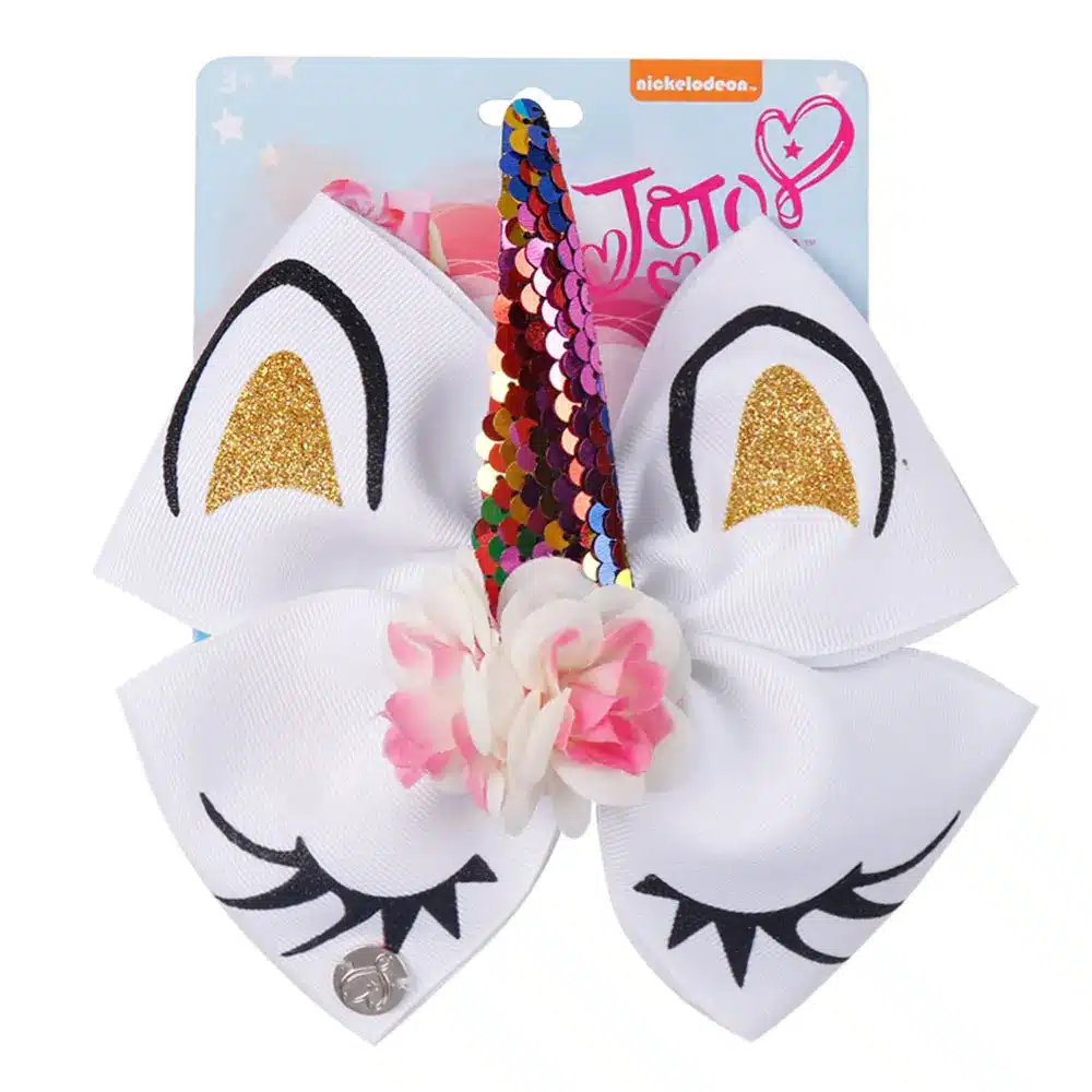 6" Glitter Unicorn Hair Bows With Horn jojo Bows for Girls Sequin Flower Hair Clip School Kids Party Hairgrips Hair Accessories 18