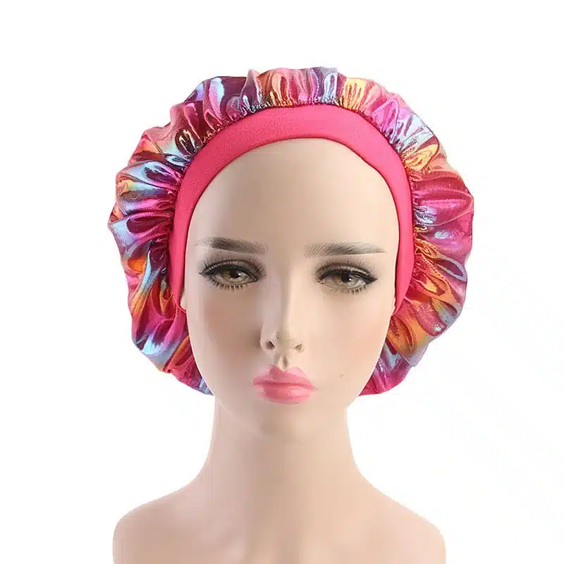 Colorful Women Laser Silky DU-RAG Hair Cover Accessories Wave Caps Rags Wide Band Bonnet Salon Hat Turban Durag doo rag Headwrap 30