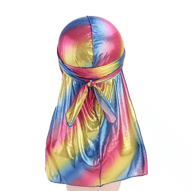 Colorful Women Laser Silky DU-RAG Hair Cover Accessories Wave Caps Rags Wide Band Bonnet Salon Hat Turban Durag doo rag Headwrap 51