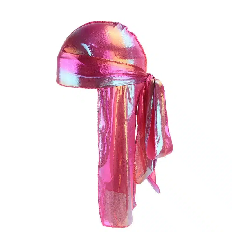 Colorful Women Laser Silky DU-RAG Hair Cover Accessories Wave Caps Rags Wide Band Bonnet Salon Hat Turban Durag doo rag Headwrap 58