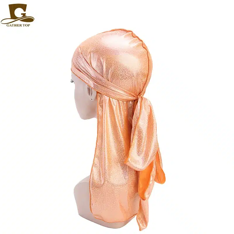 Men's Silky Sparkly Durags Turban Men Durag Shiny Du Rag Bandanas Hat Wigs Doo Durag Biker headwrap Headband Hair Accessories 16