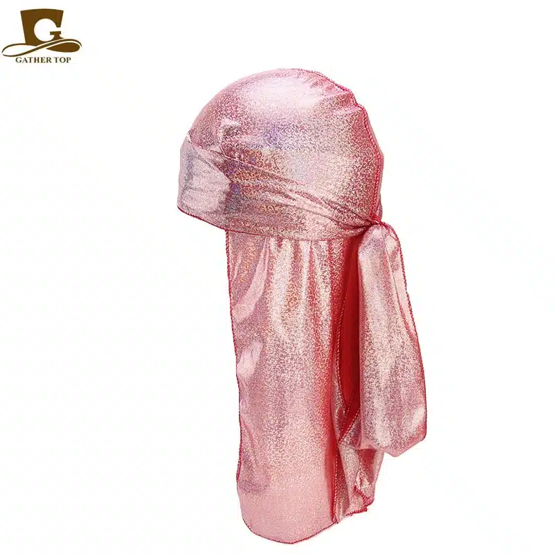 Men's Silky Sparkly Durags Turban Men Durag Shiny Du Rag Bandanas Hat Wigs Doo Durag Biker headwrap Headband Hair Accessories 25