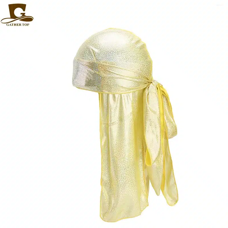 Men's Silky Sparkly Durags Turban Men Durag Shiny Du Rag Bandanas Hat Wigs Doo Durag Biker headwrap Headband Hair Accessories 26