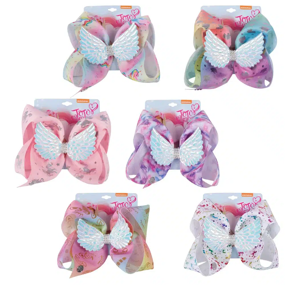 8" Large Wing Hair Bows Girls Rhinestone Rainbow Bow-knot Ribbon Hair Bows With Clip Kids Handmade Hair Accessories 10