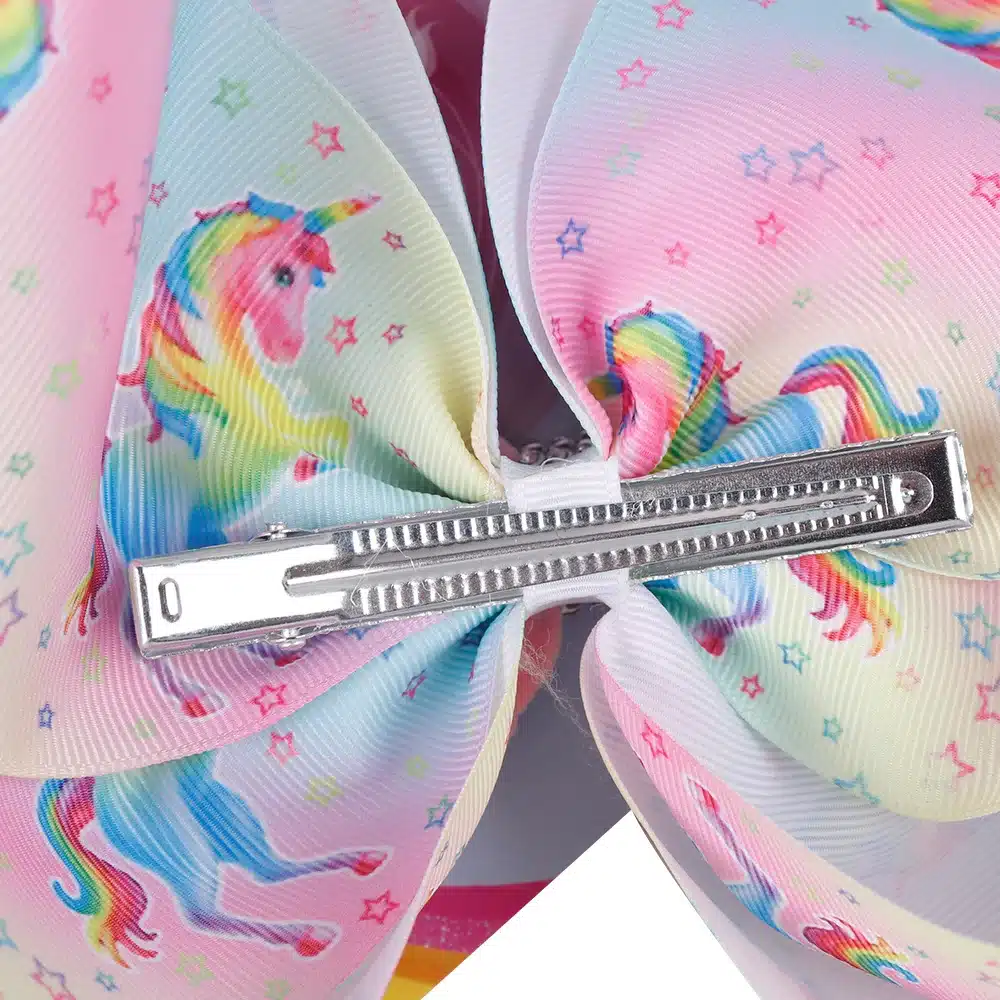 8" Large Wing Hair Bows Girls Rhinestone Rainbow Bow-knot Ribbon Hair Bows With Clip Kids Handmade Hair Accessories 14