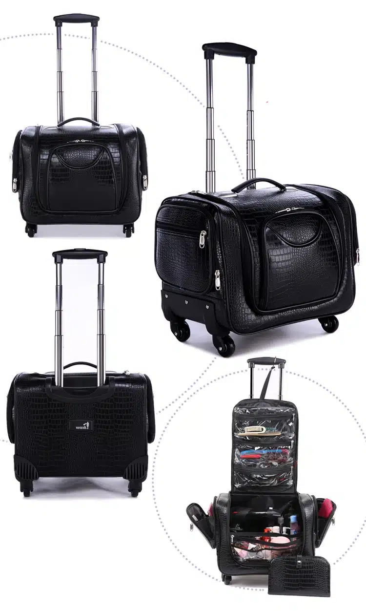 Letrend Crocodile Rolling Luggage Spinner Women Cosmetic Case Multi-function Trolley Carry On Suitcases Wheel Cabin Travel Bag 15