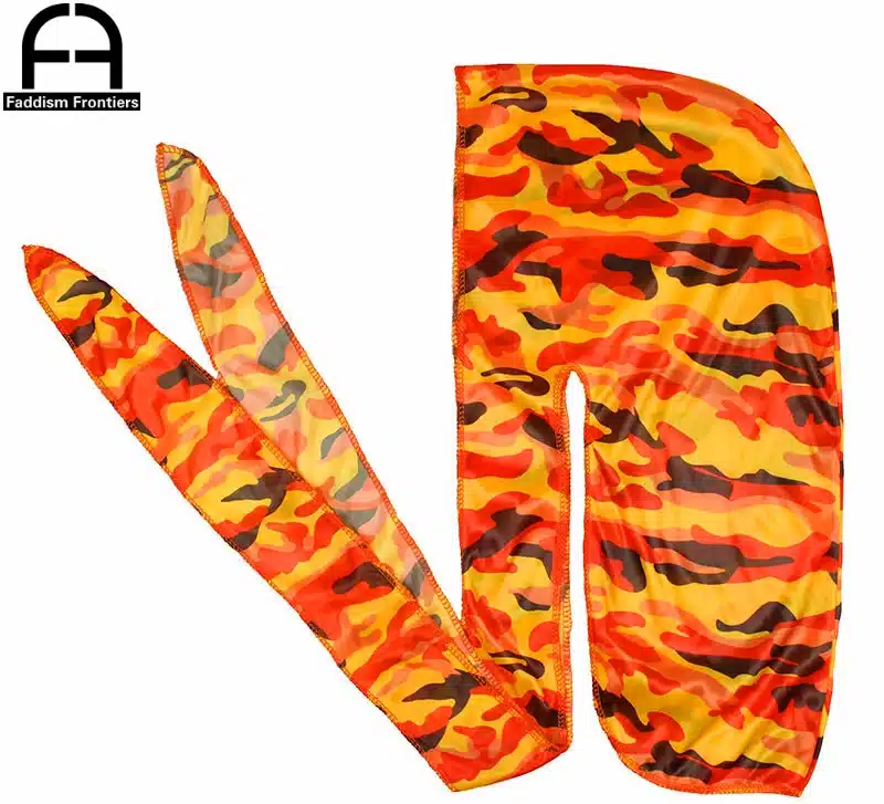 Fashion Camo Men's Silky Durags Turban Print Men Silk Durag Headwear Bandans Headband Hair Accessories Pirate Hat Waves Rags 12