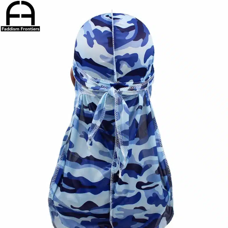 Fashion Camo Men's Silky Durags Turban Print Men Silk Durag Headwear Bandans Headband Hair Accessories Pirate Hat Waves Rags 16