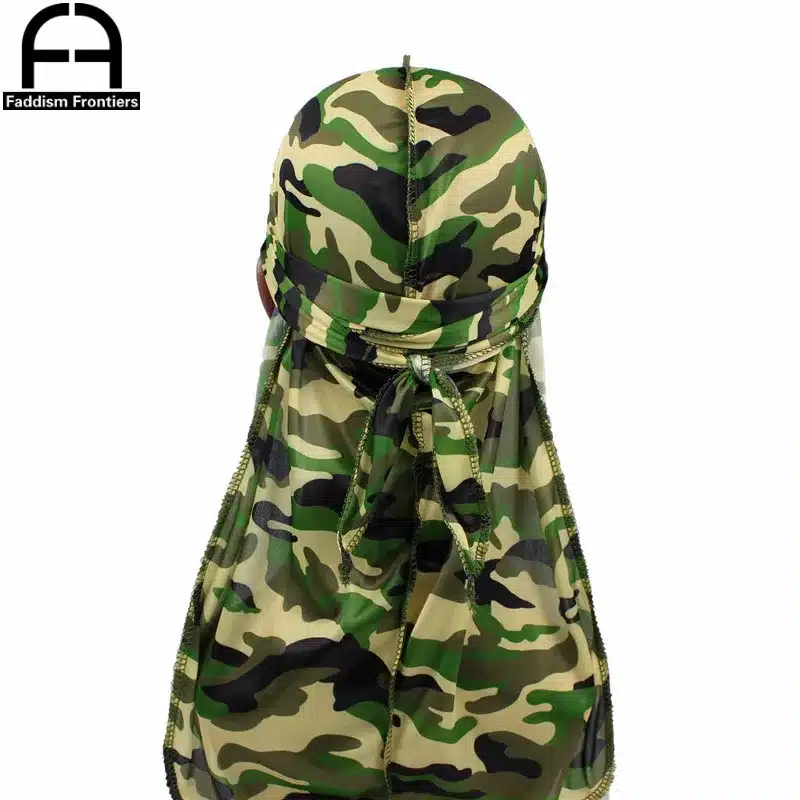 Fashion Camo Men's Silky Durags Turban Print Men Silk Durag Headwear Bandans Headband Hair Accessories Pirate Hat Waves Rags 19