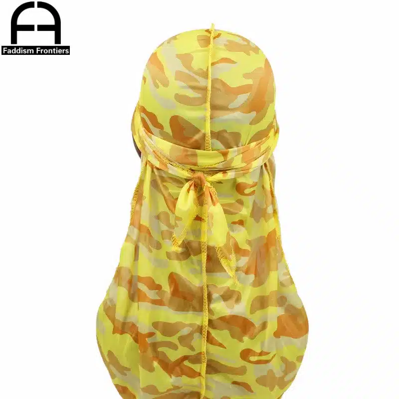 Fashion Camo Men's Silky Durags Turban Print Men Silk Durag Headwear Bandans Headband Hair Accessories Pirate Hat Waves Rags 22